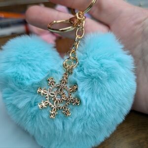 Chanel Beaute GWP keychain Monogram Snowflake UPGRADED TO ADD FLUFF KEYCHAIN!